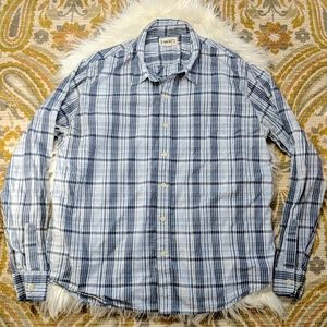 Buckle Blue Plaid Long Sleeve Button Down Shirt